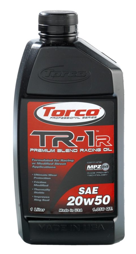 20w50 Torco TR-1r Racing Motor Oil A142050CE Engine Oil, Oil, Petroleum Base, 20W50, 1 Liter, Each