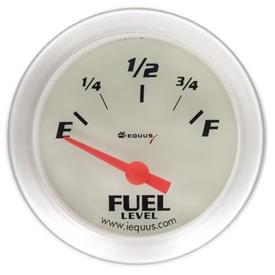 Equus 8000 Series Gauges E8361 Gauge, Series, Fuel Level, Empty-Full, 2 in., White Face, Analog, Electrical, Each