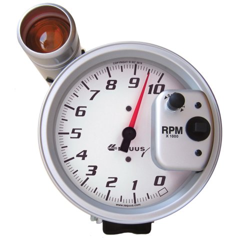 Equus Gauges E5080 GAUGE, TACHOMETER, 5", 10K RPM, PEDESTAL W/ EXT. SHIFT-LITE, WHITE,5000 SERIES