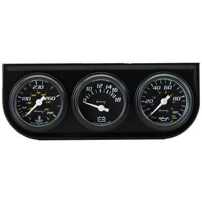 Equus 6000 Series Gauge Kits E6100 Gauges, Series, Oil Pressure, Voltmeter, Water Temperature, Mechanical, Analog, 1-1/2 in. Diameter, Kit
