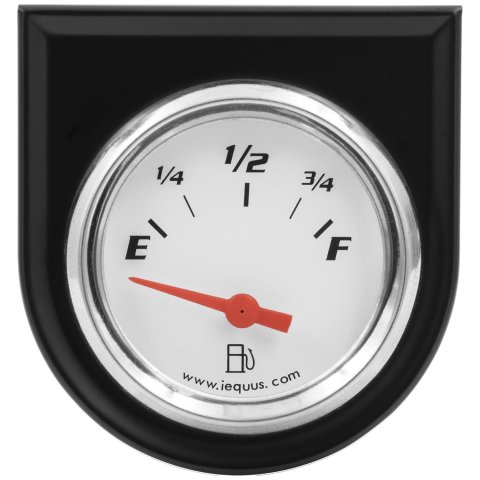 Equus Gauges E5362 Gauge Console, Fuel Level, 2", 0OE-90OF, Wht Dial, Blk Panel, 5000 Series