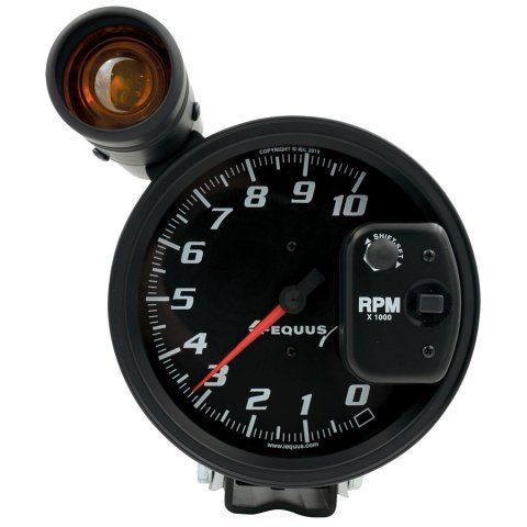 Equus Gauges E6080 GAUGE, TACHOMETER, 5", 10K RPM, PEDESTAL W/ EXT. SHIFT-LITE, BLACK,6000 SERIES
