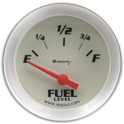 Equus 8000 Series Gauges E8362 Gauge, Series, Fuel Level, Empty-Full, 2 in., White Face, Analog, Electrical, Each