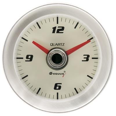 Equus 8000 Series Gauges E8000 Gauge, Series, Clock, 12 hours, 2 in. Diameter, White Face, Silver Bezel, Analog, Each
