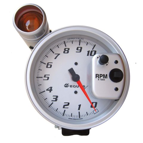 Equus Tachometers E6081S Tachometer, 6000 Series, 0-10,000 rpm, 5 in., Analog, Electrical, with Shift Light, Each