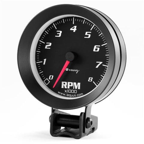 Equus Tachometers E6068 Tachometer, Products Style, 0-8,000 rpm, 3 3/8 in. Diameter, Black Face, Analog, Electrical, Each