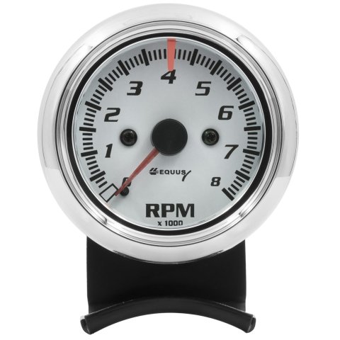 Equus Gauges E5076 Gauge, Tachometer, 2 1/2", 8k RPM, Wht Dial, 5000 Series