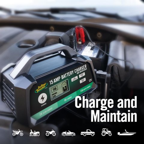 Deltran Battery Tender Selectable Chargers 022-0234-DL-WH Charger, 12 Volts, 2/8/15 Amps, 5.25 in. Height, 7.50 in. Width, 10.00 Length, Each