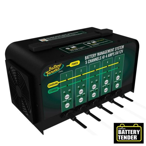 Deltran Battery Tender 5-Bank Management Systems 021-0133-DL-WH Charger, 12V/6V-4Ah, 120V 50/60Hz, Each