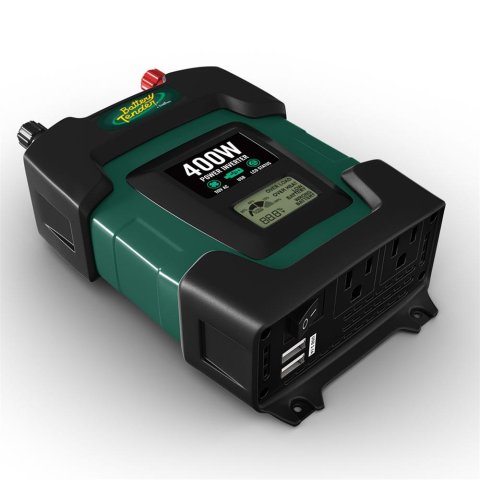 Deltran Battery Tender 12 V Power Inverters 026-0003-DL-WH Inverter, 400 watts Continuous, 800 watts Surge, Replaceable Fuses, LCD Screen, Each