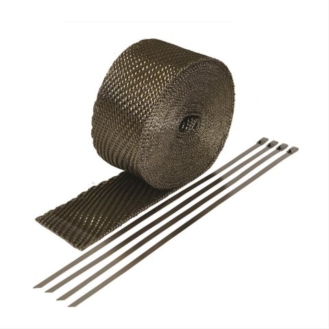 Heatshield Products Lava Exhaust Wraps 372026 Wrap Kit, 1200 degrees F, Rock, Natural Basalt 2.0 in. Width, 25 ft. Length, Stainless Steel Locking Ties, Kit