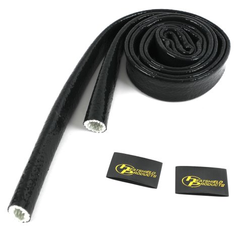 Heatshield Products Fire Shield Sleeves 210047 Heat Protection, Shield, 500 degrees F Maximum, Slip-on, Black, 1.000 in. Diameter, 120 in. Length, Each