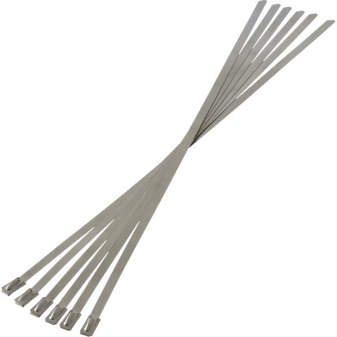 Heatshield Products Thermal-Tie Locking Ties 350010 Ties, Thermal-Tie, 1,800 degree F Rating, Stainless Steel, 3/16 in. Width, 10 in. Length, Set of 6