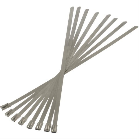 Heatshield Products Thermal-Tie Locking Ties 350008 Ties, Thermal-Tie, 1,800 degree F Rating, Stainless Steel, 3/16 in. Width, 8 in. Length, Set of 8
