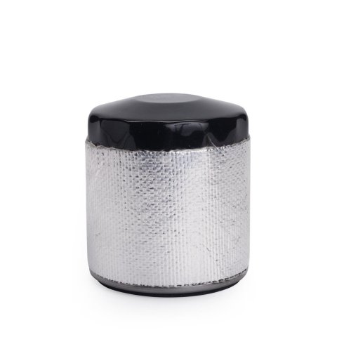 Thermo-Tec Oil Filter Heat Shields 13015 Shields, Canister Filter, Fiberglass/Silica, Silver, 3.00-4.00 in. Tall filters X 12 in, Long, Set of 4
