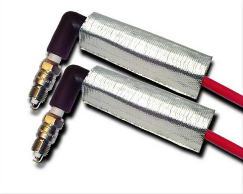 Thermo-Tec Spark Plug Wire Heat Shield Sleeves 14250 Shield, Wires, Silver, 1.5 in. x 6 in., Slide-Over, Set of 4