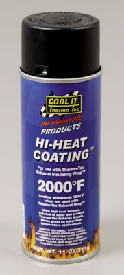 Thermo-Tec Hi-Heat Coating 12001 Exhaust Wrap Coating, High-Temperature, Black, 11 oz. Spray Can, Each