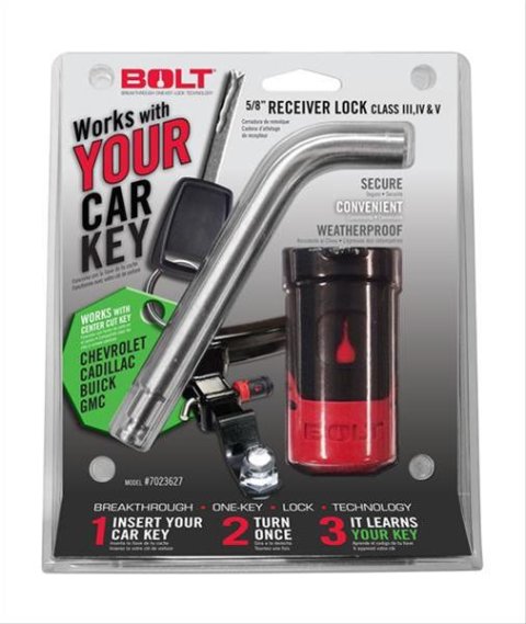 BOLT Receiver Locks 7023582 Lock, BOLT, Stainless Steel, Natural, 0.625 in. Hole Size, Buick, Cadillac, Chevy, GMC, Each