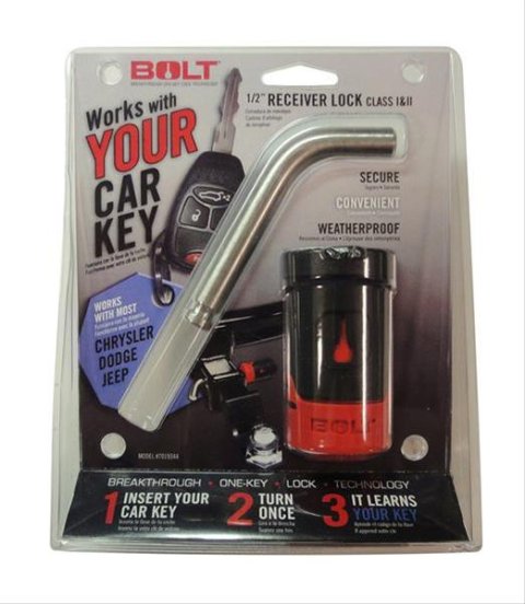 BOLT Receiver Locks 7019344 Lock, 0.500 in. Receiver/Coupler Diameter, Uses Chrysler Ignition Key, Each