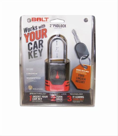 BOLT Padlocks 7018519 Padlock, 0.313 in. U-Bolt Diameter, Uses Ford Ignition Key, Each