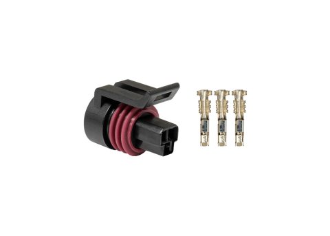 FuelTech Plug Kits 5005100023 Wiring Connector, Kit, Connector and Pins Style, Delphi/GM, Metri-pack, 3-pin, Male, Black, Pressure Sensor/Pan Vacuum Sensor Plug, Each