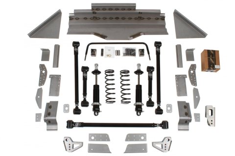 Detroit Speed QUADRALink Rear Suspension Kits for 1964-1970 MUSTANG - 041733-RDS Four Link Kit, Double Adjustable Coilovers with Remote Reservoir, 1964-70 Ford Mustang, No Axle Brackets, Kit