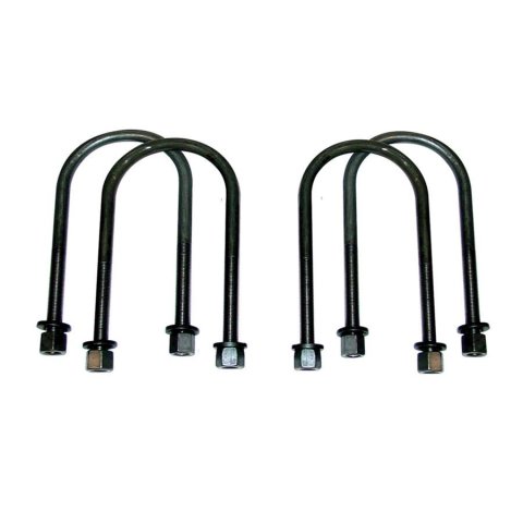 Detroit Speed U-Bolt Kits 040703DS U-Bolts, Round Style, Steel, Natural, 0.438 in. Diameter, 3.000 in. Width, 6.750 in. Length, Set of 4