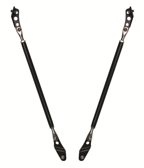 Detroit Speed Fender Braces 011801DS Braces, Inner, Stainless Steel, Black Powdercoated, Chevy, Pontiac, Pair