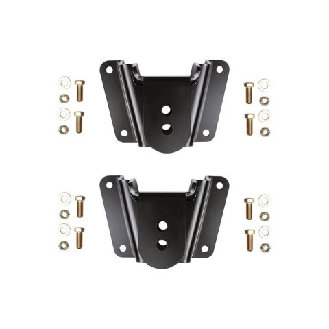 Detroit Speed Leaf Spring Drop Hanger Kits 040113DS Front Hangers, Steel, Black Powdercoated, Chevy, GMC, Kit