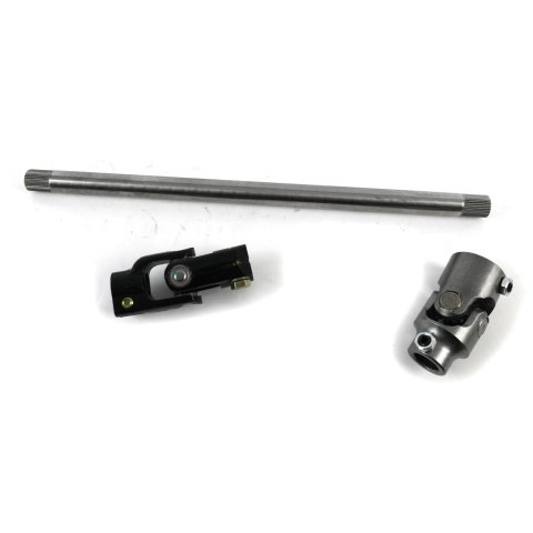 Detroit Speed Steering Shafts 092536DS Shaft, Collapsible, Steel, Natural, Universal Joints, Chevrolet, GMC, Each