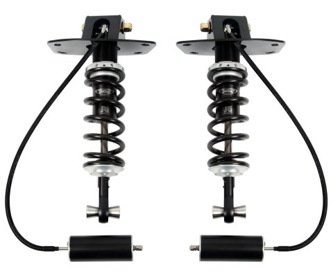 Detroit Speed Single Adjustable Coilover Kits 042430DS Shocks, Rear, Lowered, Black Powdercoated Springs, Chevy, Kit