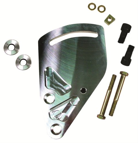 Detroit Speed Power Steering Pump Brackets 092101DS Bracket, Engine Block Mount Style, Driver Side, Billet Aluminum, Natural, Chevy, Each