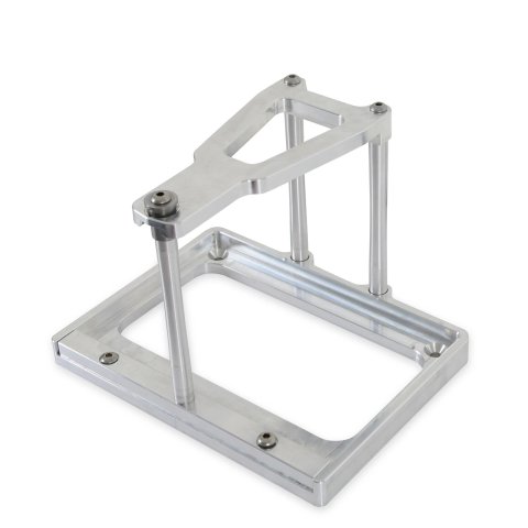 Detroit Speed Billet Aluminum Battery Mounts 120106DS Tray, Mount, Aluminum, Natural, 10.00 in. Wide, 12.00 in. Long, Hold-Down, Each
