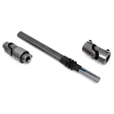 Detroit Speed Steering Shafts 092519DS Shaft, Collapsible, Steel, Natural, Universal Joints, Buick, Chevy, GMC, Oldsmobile, Pontiac, Each