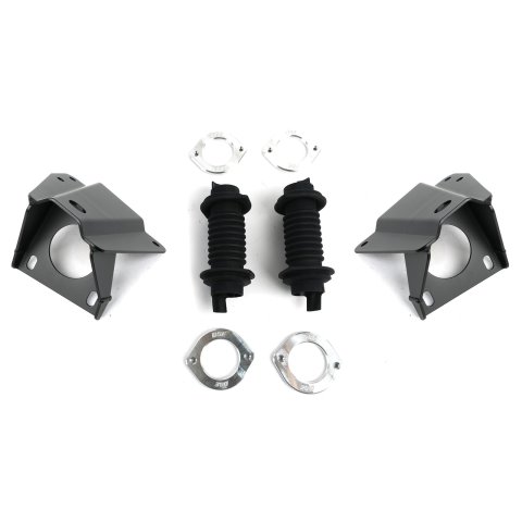 Detroit Speed Door Jamb Wiring Boot Kits 010421DS Convoluted Tubing, Boot, Rubber, Billet Trim Rings, 1.30 in I.D, 3 in - 4.250 in length, Hardware,