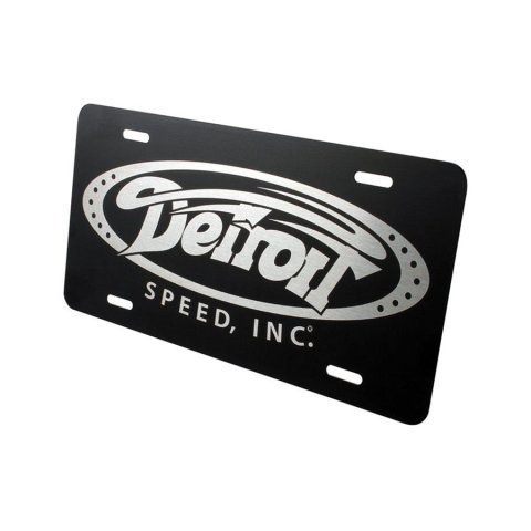 Detroit Speed License Plates 011901DS Plate, Black, Logo, Each