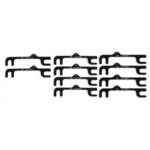 Detroit Speed Track Kit Camber Shims for 1967-1970 MUSTANG - 031727DS Shims, Kit, Aluminum, Black Anodized, Ford, Set of 10