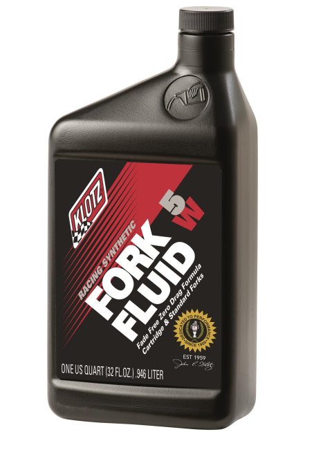 Klotz Synthetic Racing Fork and Shock Fluid KL-505 Oil, Fluid, Synthetic, 5W, 1 qt., Each