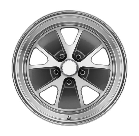 Legendary Wheels Styled Alloy Charcoal Machined 15x7 Wheels, Machined, 15 in. x 7.00 in., Aluminum, Machined, 5 x 114.3mm Bolt Circle, 4.25 in. Backspacing, Each