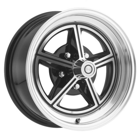 Legendary Wheels Magstar II Black Machined 15x7 Wheels, Machined, 15 in. x 7.00 in., Aluminum, Machined, 5 x 114.3mm Bolt Circle, 4.25 in. Backspacing, Each