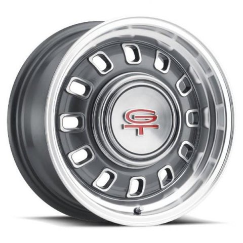 Legendary Wheels 12-Slot Charcoal Machined 15x7 Wheels, Machined, 15 in. x 7.00 in., Aluminum, Machined, 5 x 114.3mm Bolt Circle, 3.75 in. Backspacing, Each
