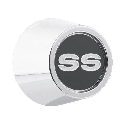 Legendary Wheels Center Caps LW-HC009 Wheel Cap, Screw-On, Aluminum, Chrome, Black/Silver SS Emblem, Fits LW40 and LW50 Series Wheels, Each
