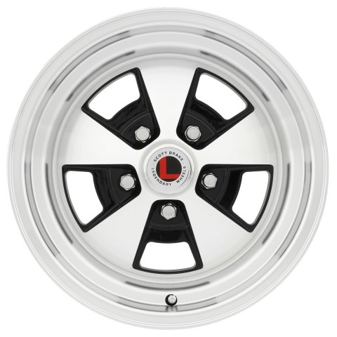 Legendary Wheels Flat 5 Black Machined 15x7 Wheels, Machined, 15 in. x 7.00 in., Aluminum, Machined, x 114.3mm Bolt Circle, 4.25 in. Backspacing, Each