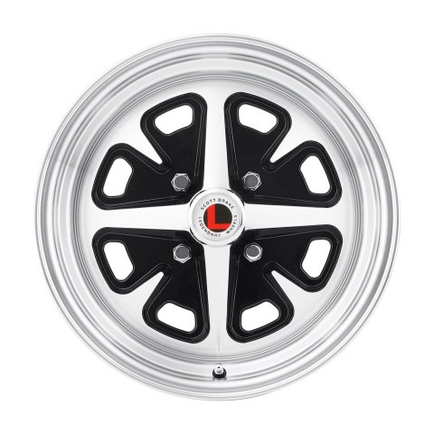 Legendary Wheels Magnum 400 Black Machined 14x6 Wheels, Machined, 14 in. x 6.00 in., Aluminum, Machined, 4 x 114.3mm Bolt Circle, 3.75 in. Backspacing, Ford, Each