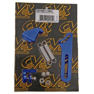 CVR Billet Throttle Return Spring Brackets 64501BL Bracket, 4500 Series Carburetor, Aluminum, Blue Anodized, Bracket, Each