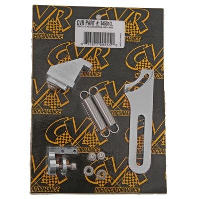 CVR Billet Throttle Return Spring Brackets 64501CL Bracket, 4500 Series Carburetor, Aluminum, Clear Anodized, Bracket, Each
