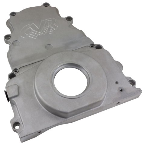 CVR LS 2-Piece Timing Covers TC2328 Cover, 2-Piece, Cast Aluminum, Natural, Chevrolet, LS, V8 Gen 3, Each