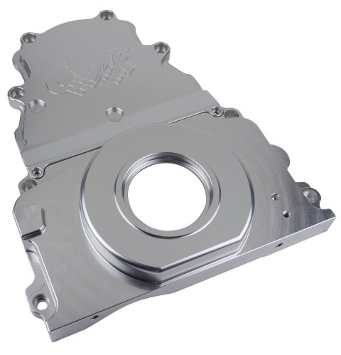 CVR LS 2-Piece Timing Covers TC2327CL Cover, 2-Piece, Billet Aluminum, Clear Anodized, Chevrolet, Gen 3, V8, Each