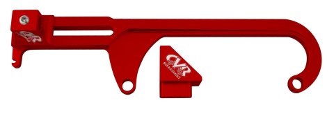 CVR Billet Throttle Linkage Brackets 64500R Cable Bracket, 4500 Series Carburetor, Aluminum, Red Anodized, Universal, Each