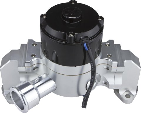 CVR Proflo Extreme Water Pump Assemblies 8550CL Pump, Electric, Extreme, 55 gpm, Billet Aluminum, Clear Anodized, Chevy, Small Block, Each